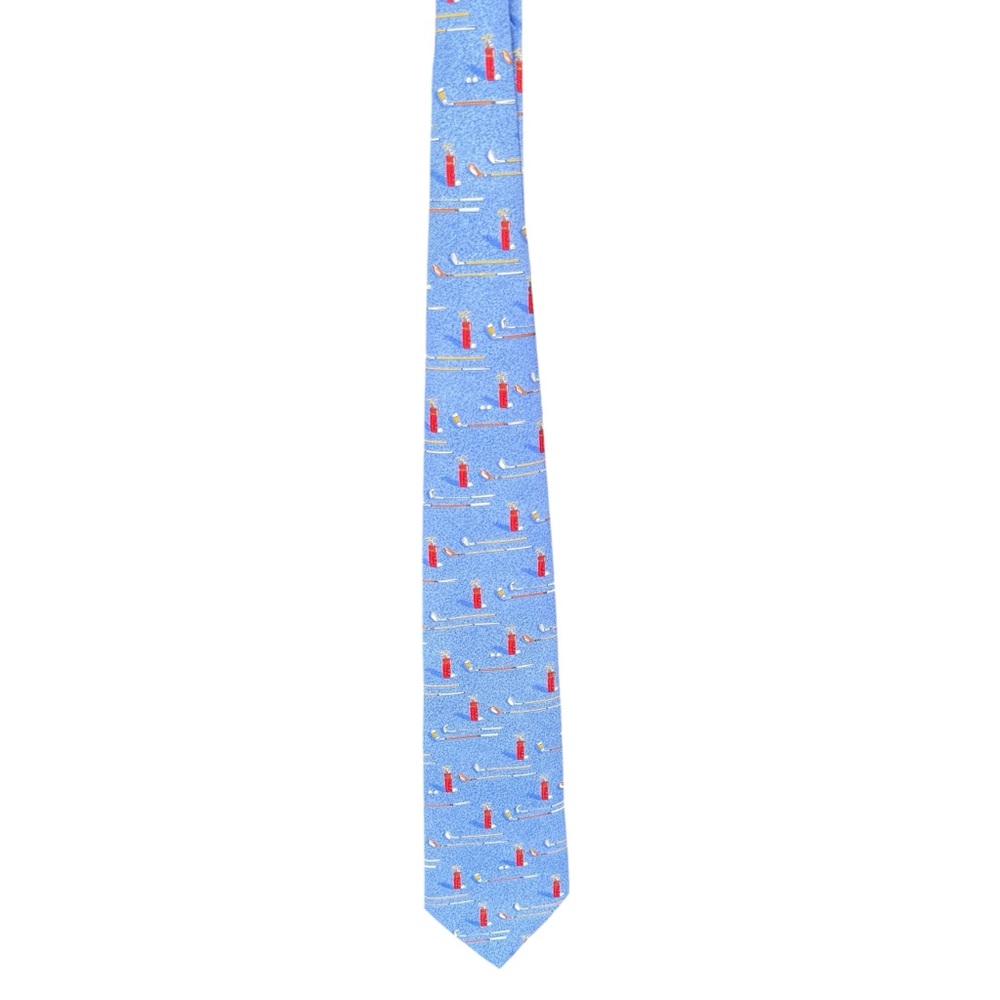 Dunhill Men's Neck Tie 100% Silk Golf Motif Made In Italy - Picture 2 of 8